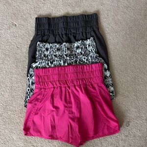 (3) New In Women’s Hot Pink Athletic Shorts with Elastic Waist